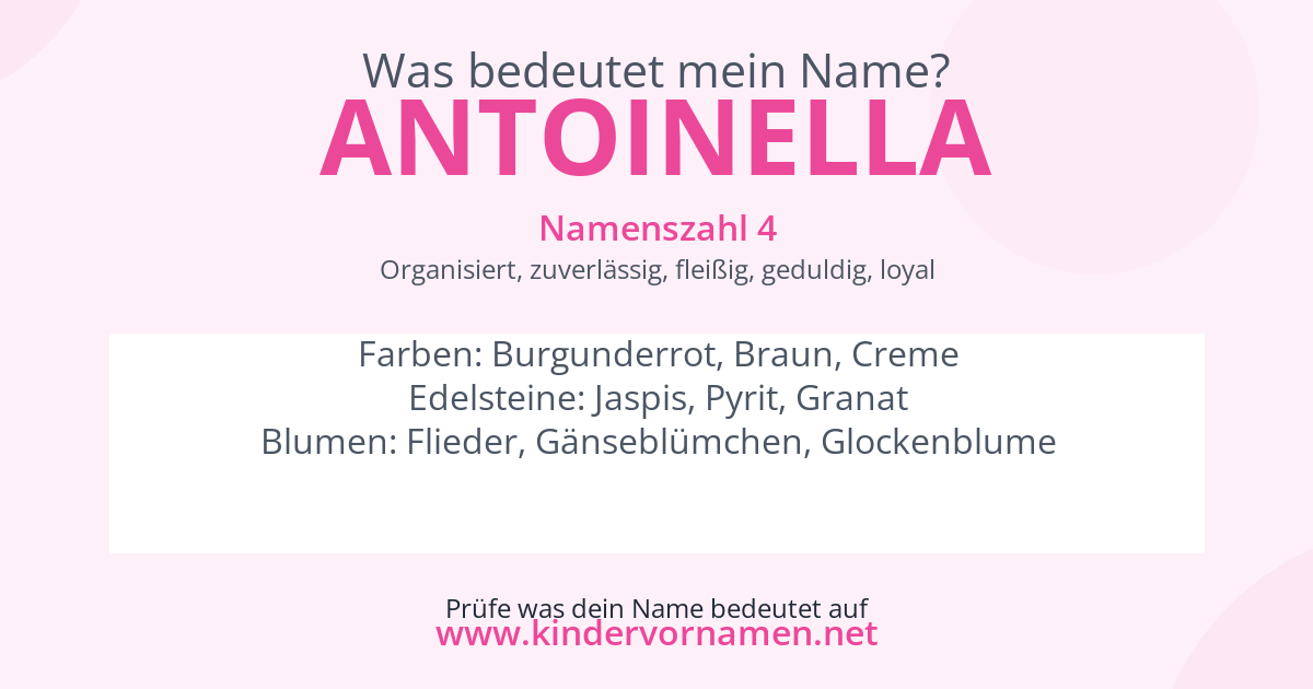 Was bedeutet der Name Antoinella?