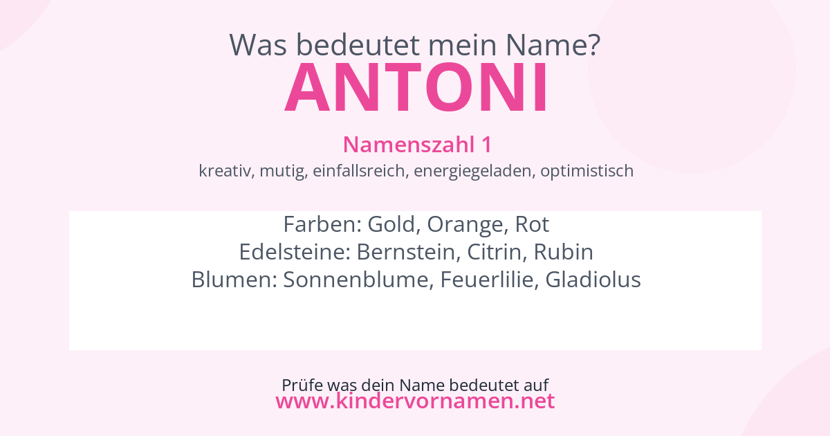 Was bedeutet der Name Antoni?