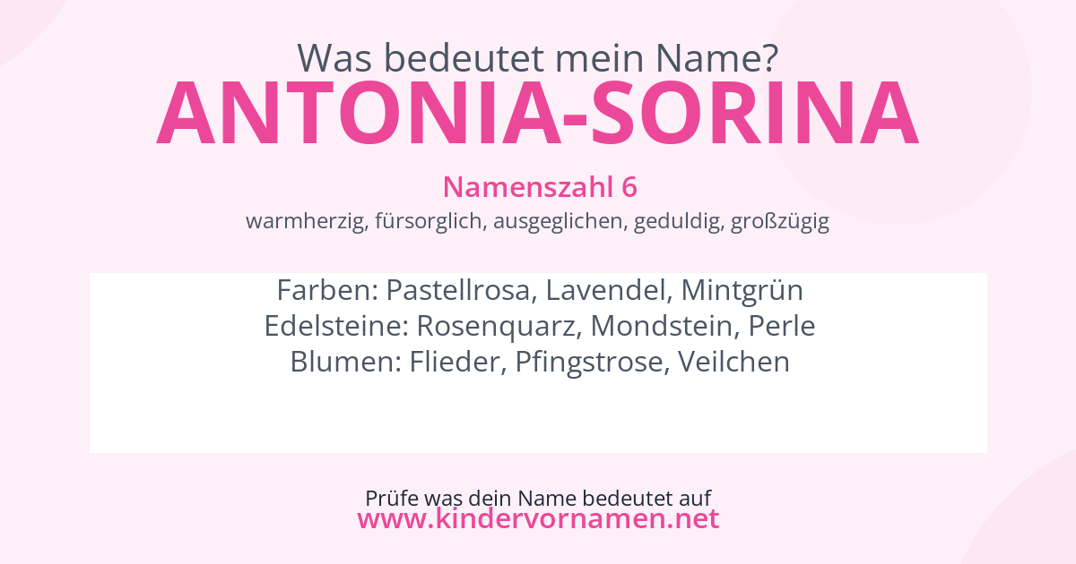 Was bedeutet der Name Antonia-Sorina?