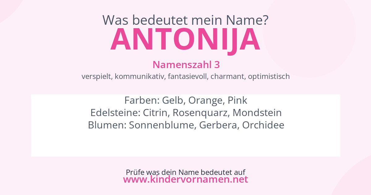 Was bedeutet der Name Antonija?