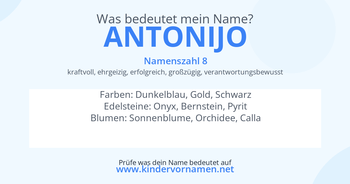 Was bedeutet der Name Antonijo?