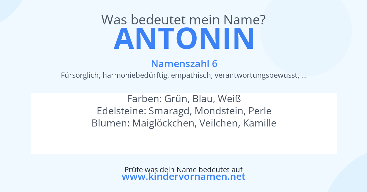 Was bedeutet der Name Antonin?