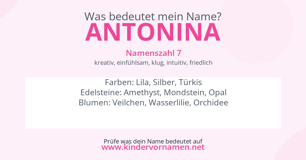 Was bedeutet der Name Antonina?