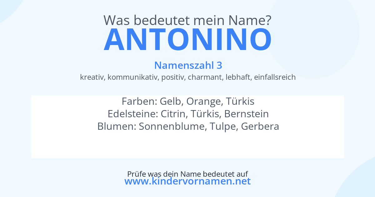 Was bedeutet der Name Antonino?