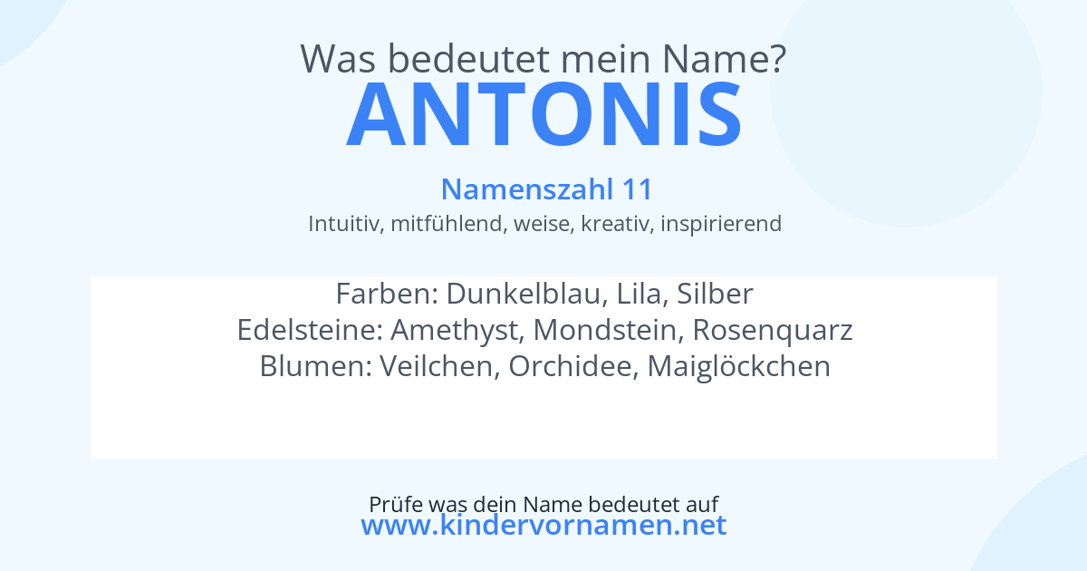 Was bedeutet der Name Antonis?