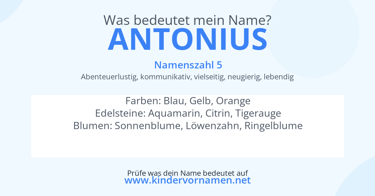 Was bedeutet der Name Antonius?