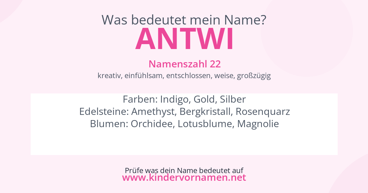 Was bedeutet der Name Antwi?