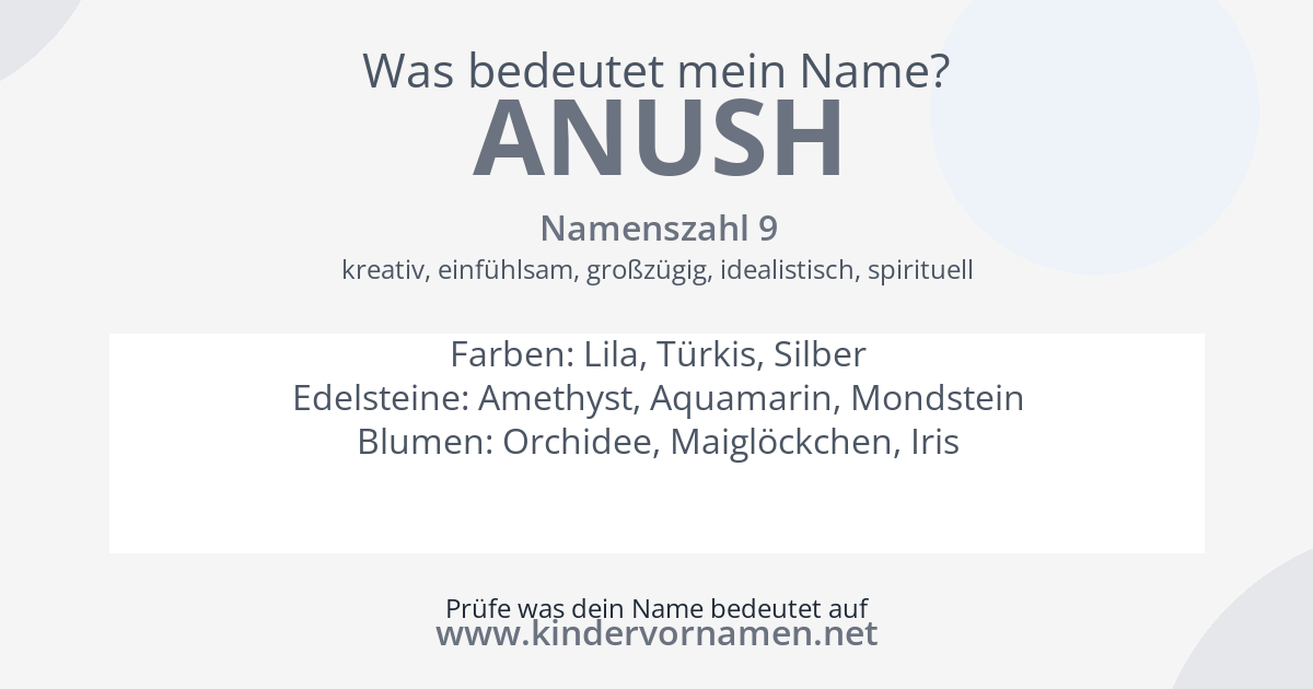 Was bedeutet der Name Anush?