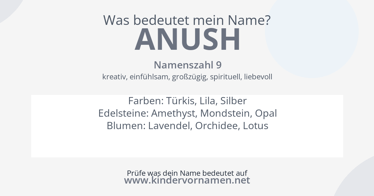Was bedeutet der Name Anush?