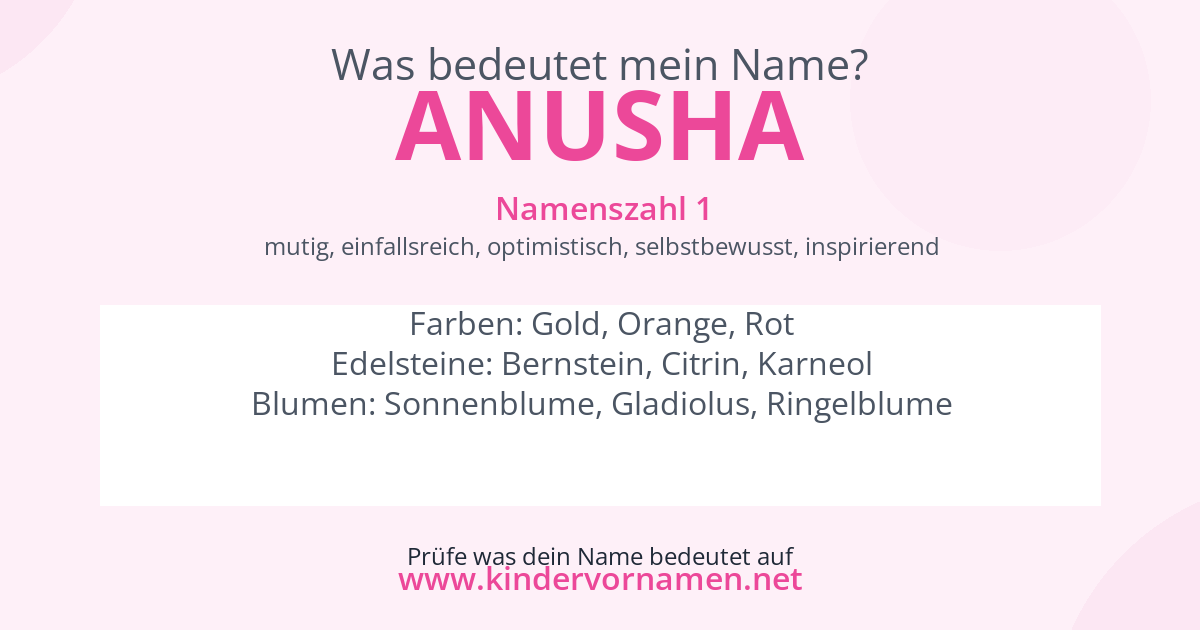 Was bedeutet der Name Anusha?