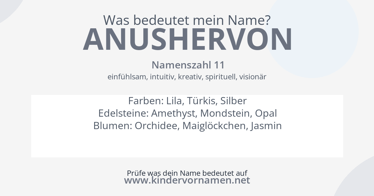 Was bedeutet der Name Anushervon?