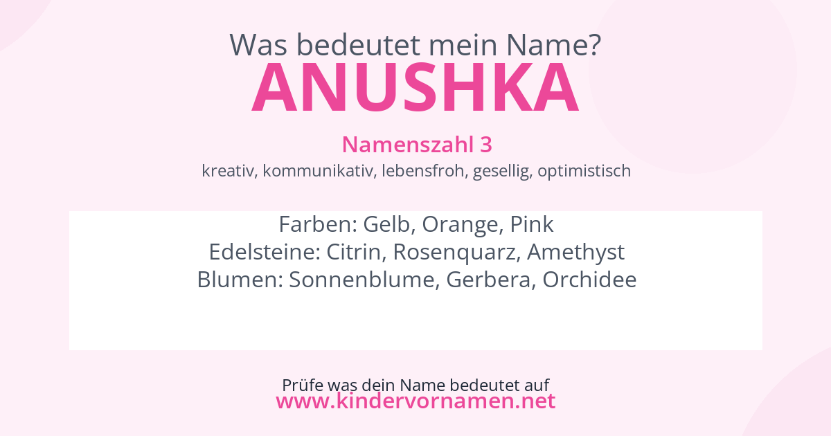 Was bedeutet der Name Anushka?