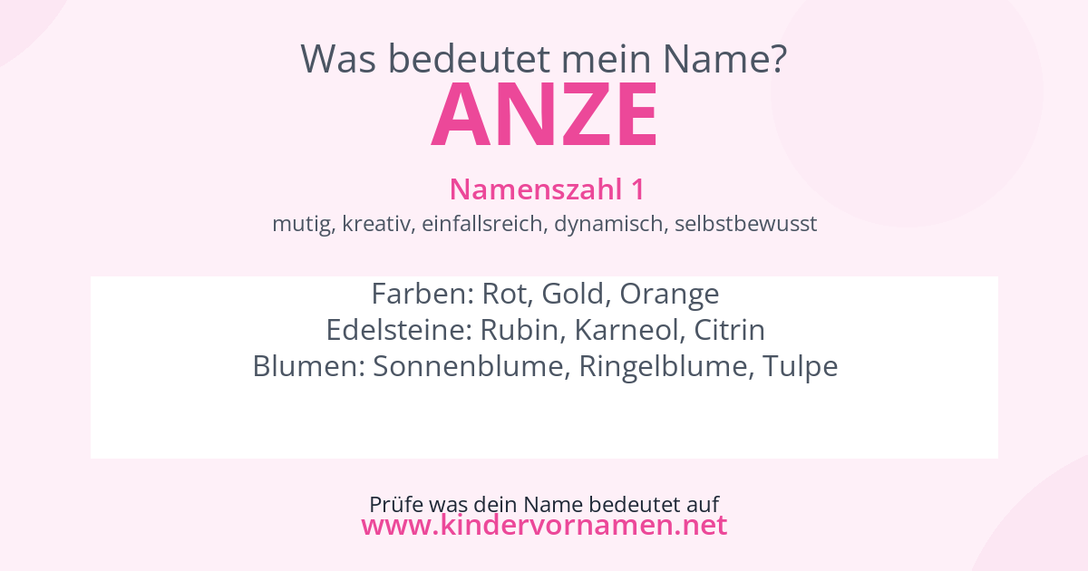 Was bedeutet der Name Anze?