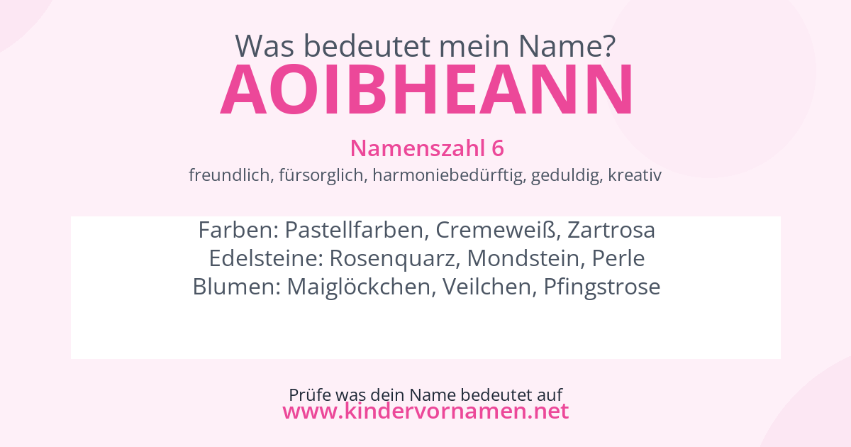 Was bedeutet der Name Aoibheann?
