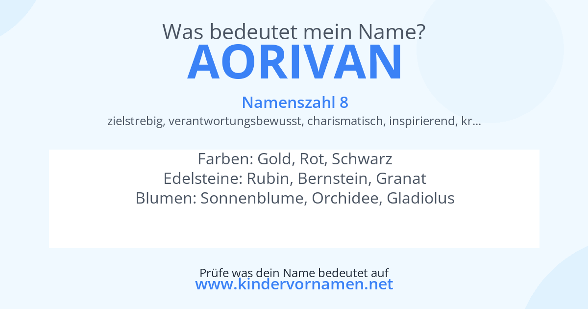 Was bedeutet der Name Aorivan?