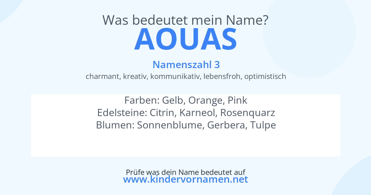 Was bedeutet der Name Aouas?