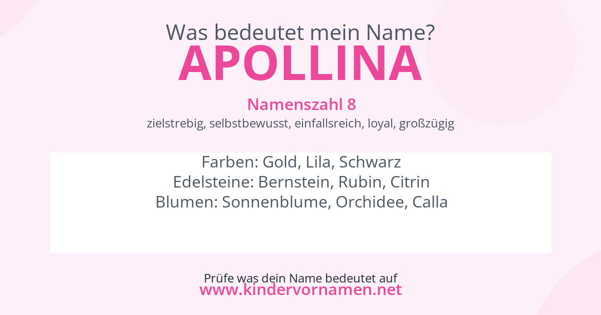 Was bedeutet der Name Apollina?