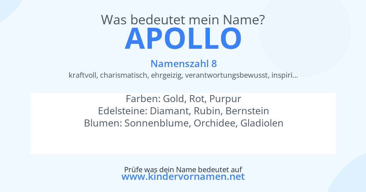 Was bedeutet der Name Apollo?