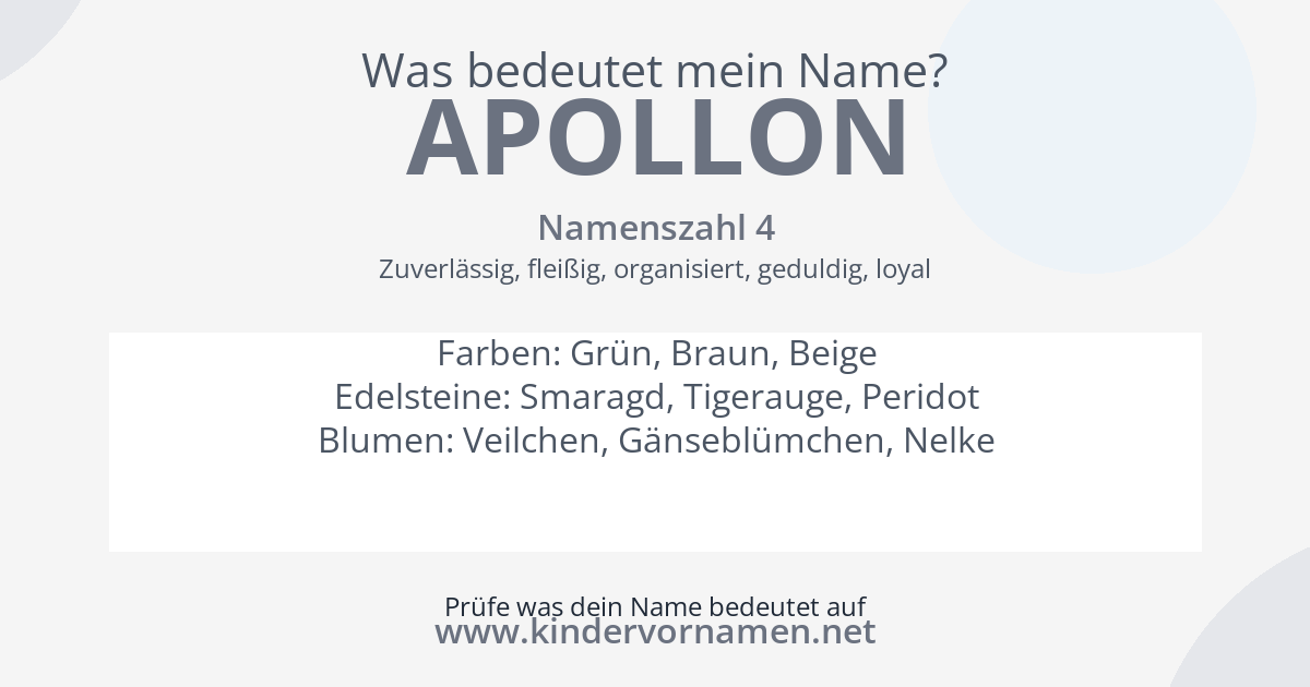 Was bedeutet der Name Apollon?