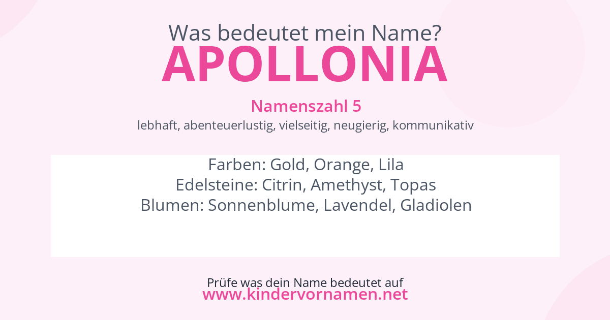 Was bedeutet der Name Apollonia?