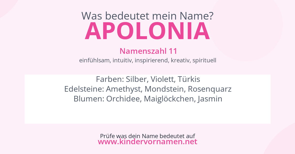 Was bedeutet der Name Apolonia?