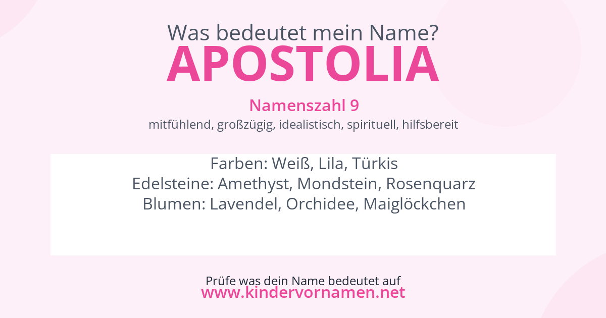 Was bedeutet der Name Apostolia?