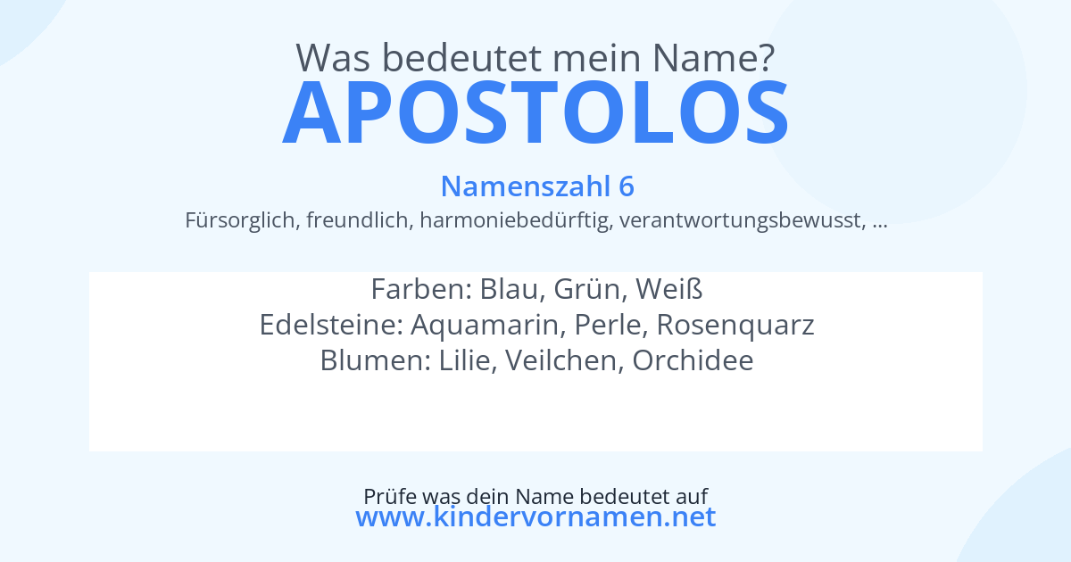Was bedeutet der Name Apostolos?