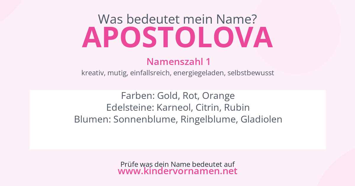 Was bedeutet der Name Apostolova?