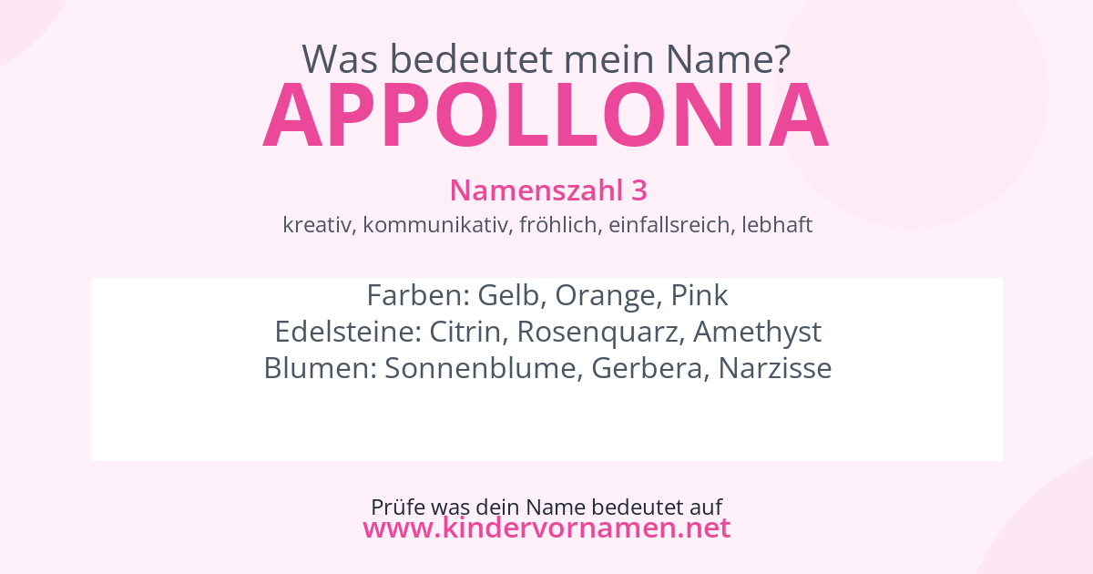 Was bedeutet der Name Appollonia?