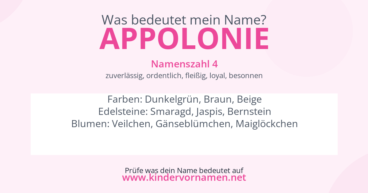 Was bedeutet der Name Appolonie?