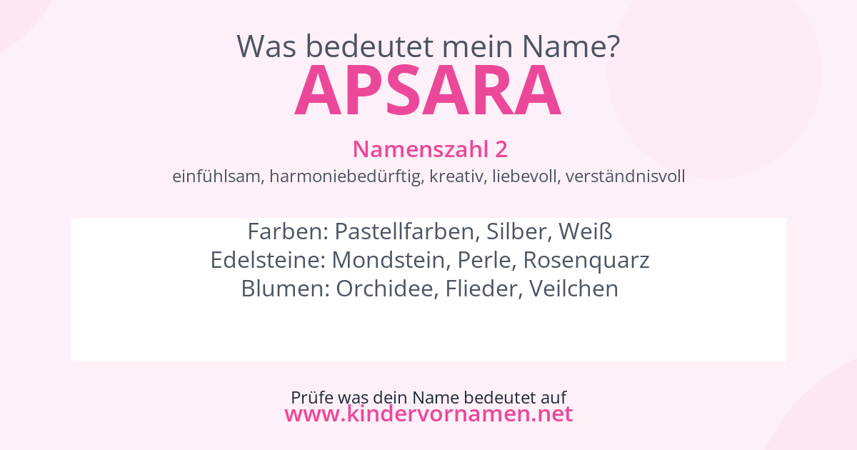 Was bedeutet der Name Apsara?