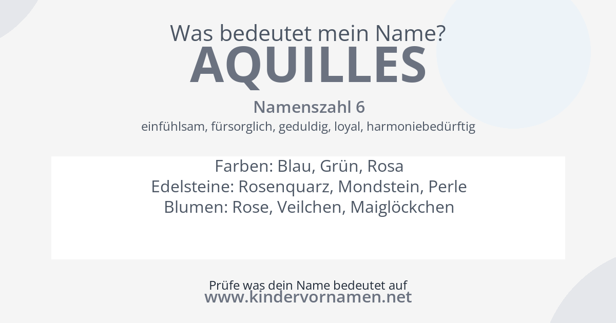 Was bedeutet der Name Aquilles?