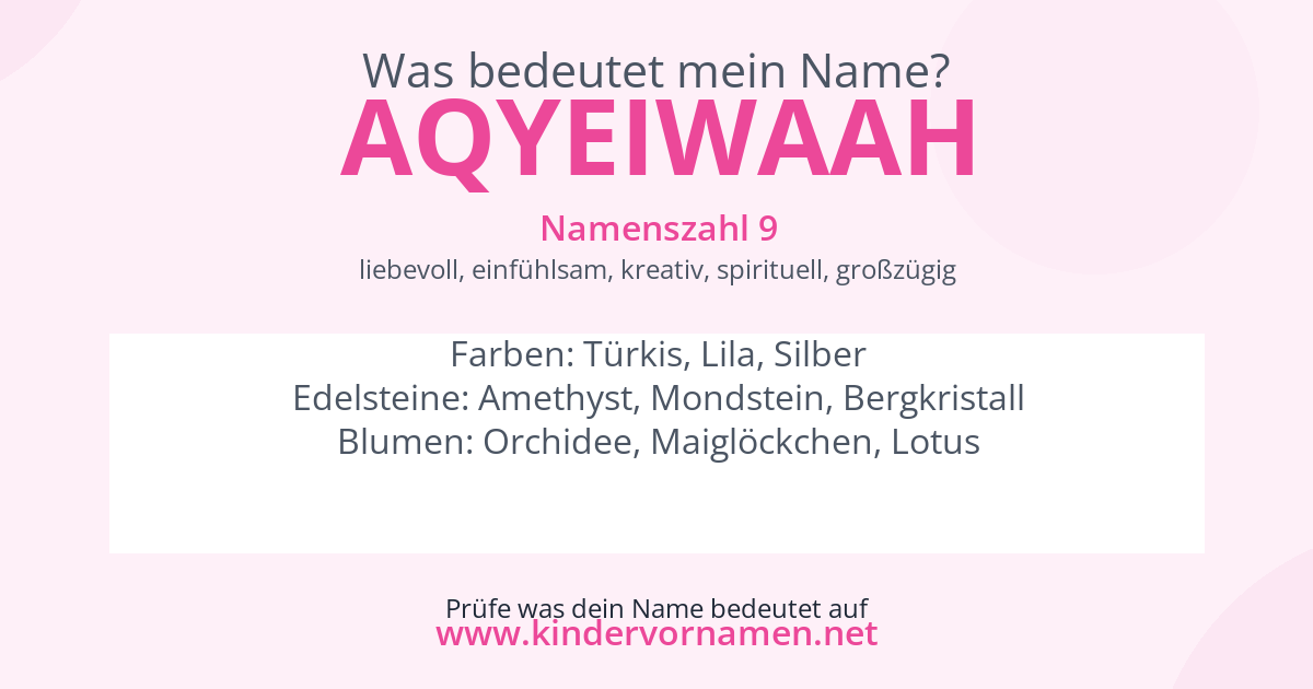Was bedeutet der Name Aqyeiwaah?