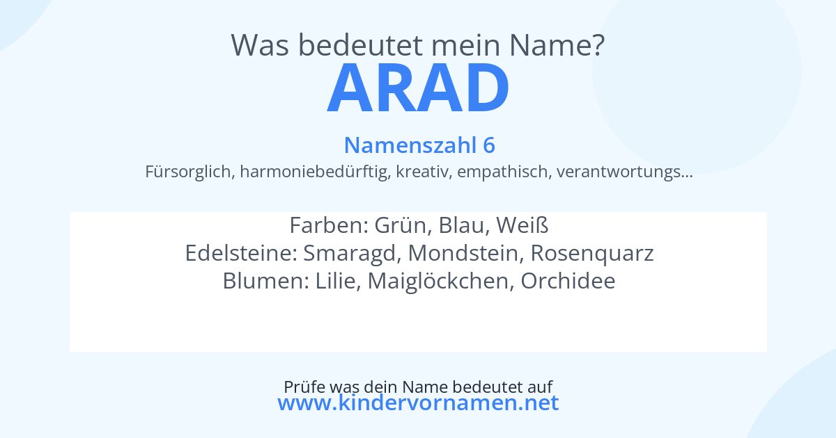 Was bedeutet der Name Arad?