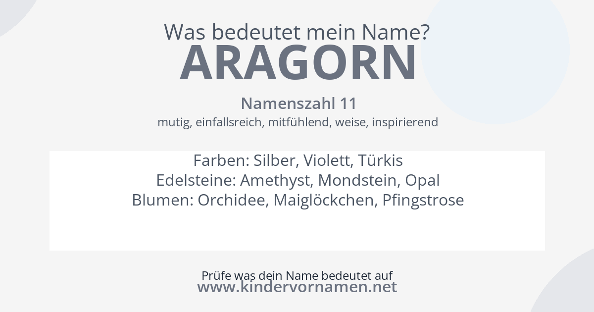 Was bedeutet der Name Aragorn?