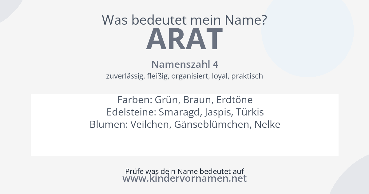 Was bedeutet der Name Arat?