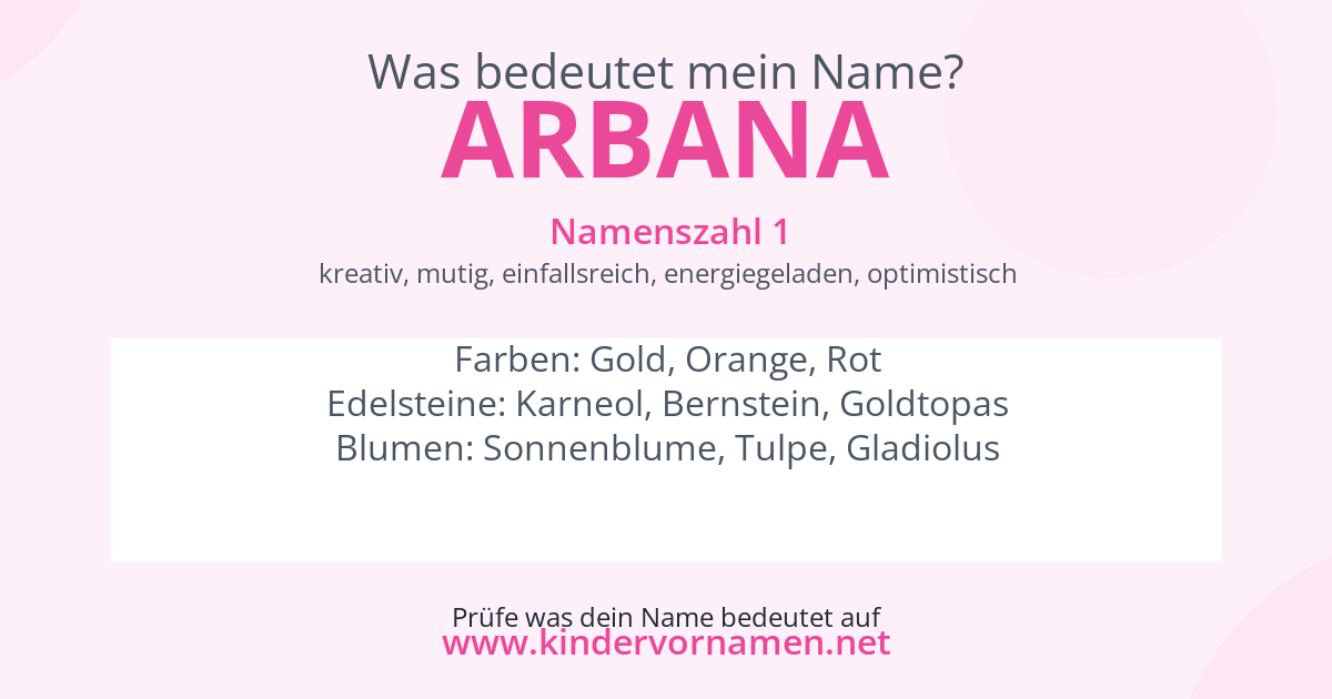 Was bedeutet der Name Arbana?