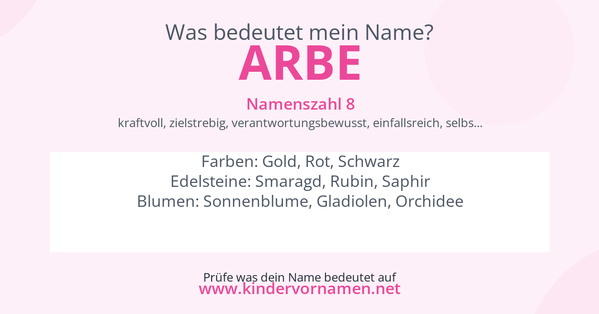 Was bedeutet der Name Arbe?
