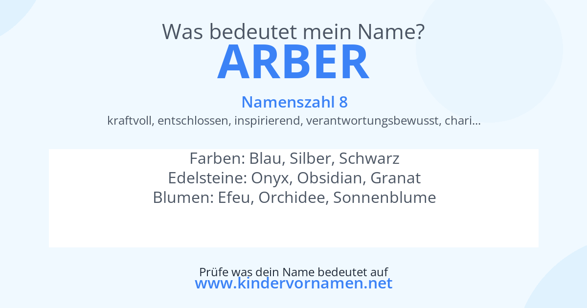 Was bedeutet der Name Arber?