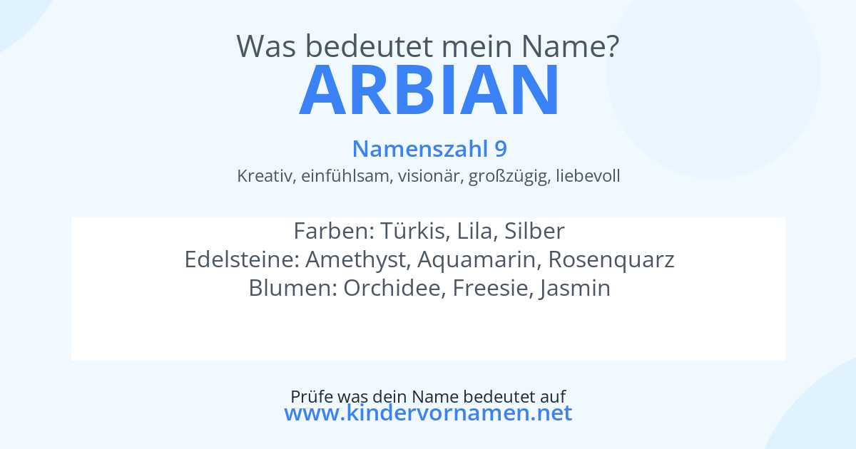 Was bedeutet der Name Arbian?