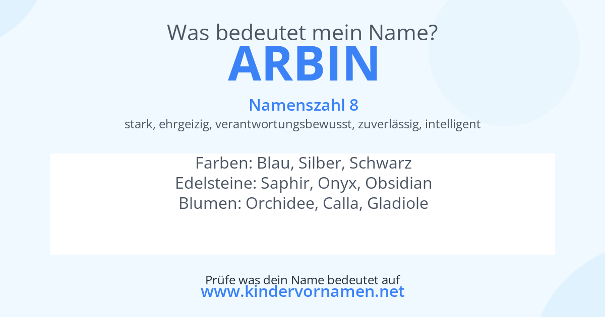 Was bedeutet der Name Arbin?