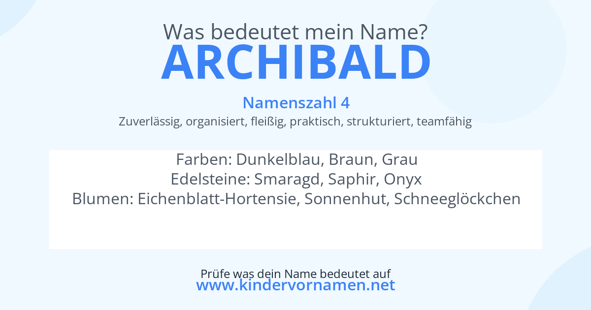 Was bedeutet der Name Archibald?