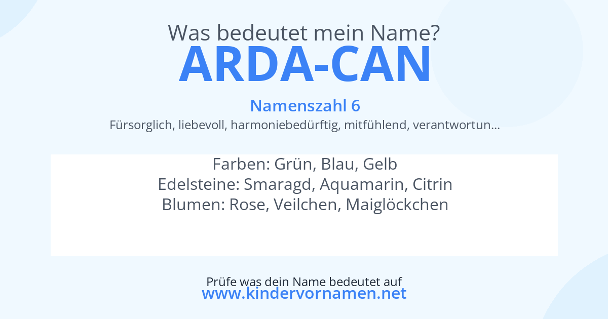 Was bedeutet der Name Arda-Can?