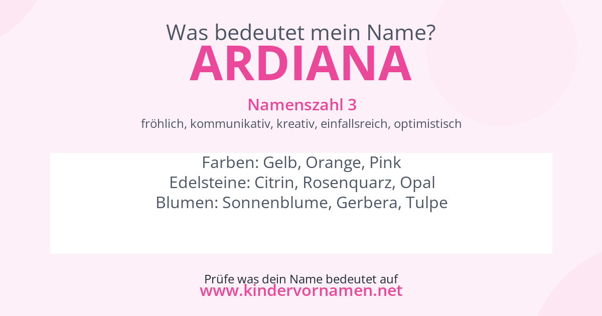 Was bedeutet der Name Ardiana?