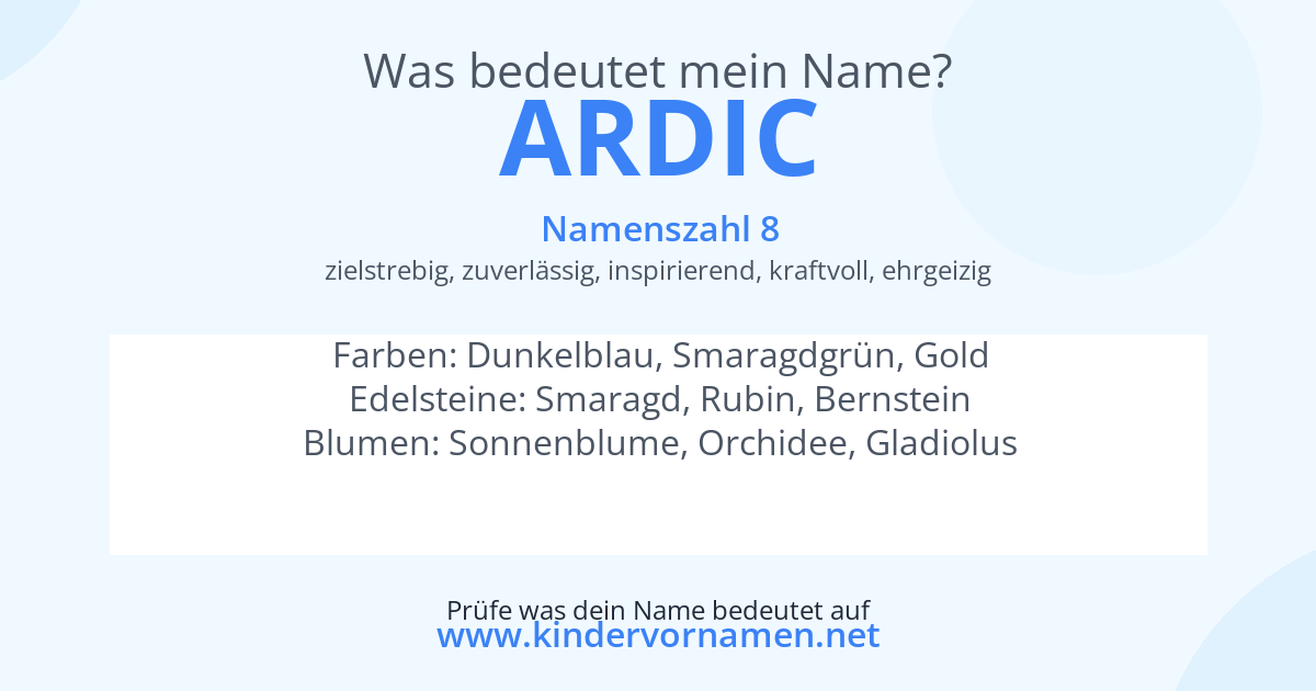Was bedeutet der Name Ardic?