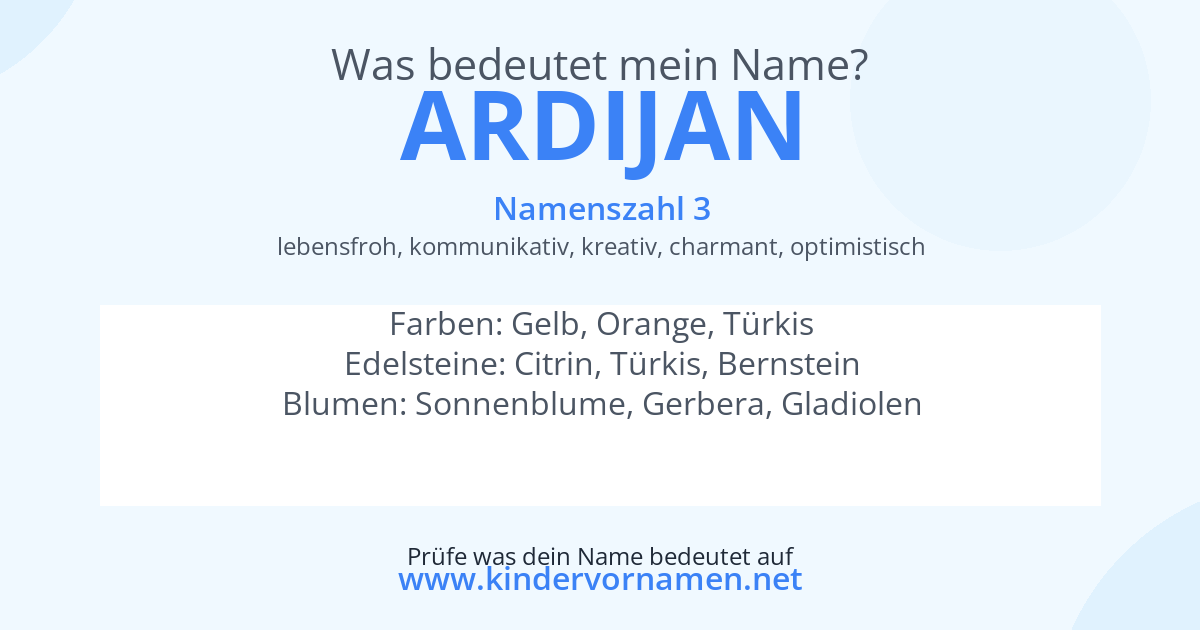 Was bedeutet der Name Ardijan?