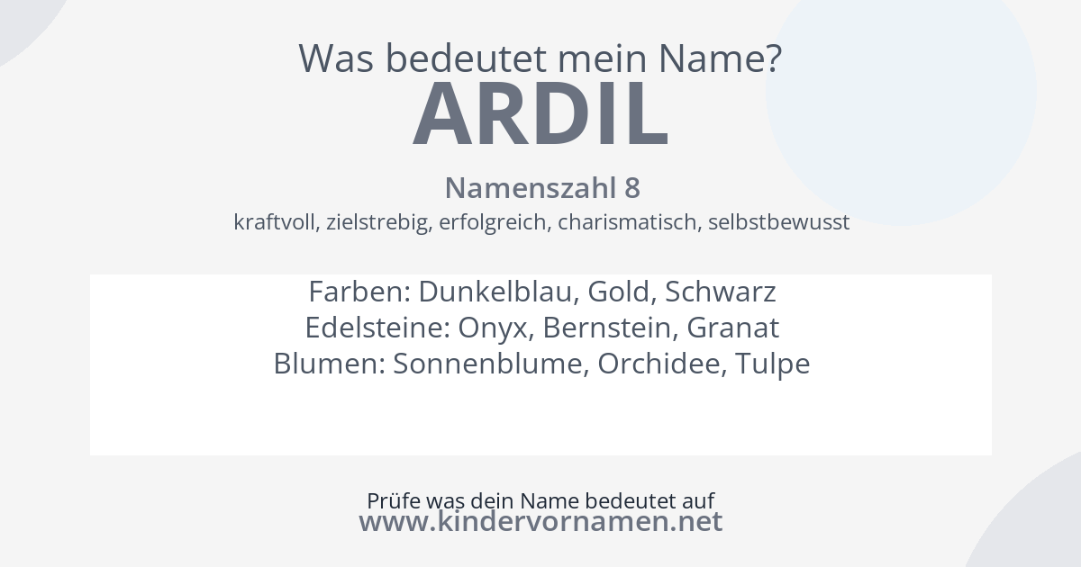 Was bedeutet der Name Ardil?