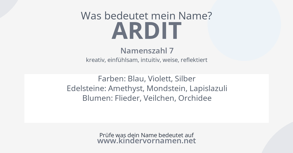 Was bedeutet der Name Ardit?