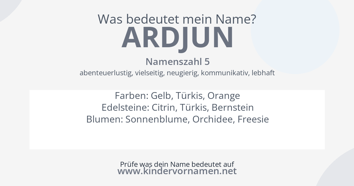 Was bedeutet der Name Ardjun?
