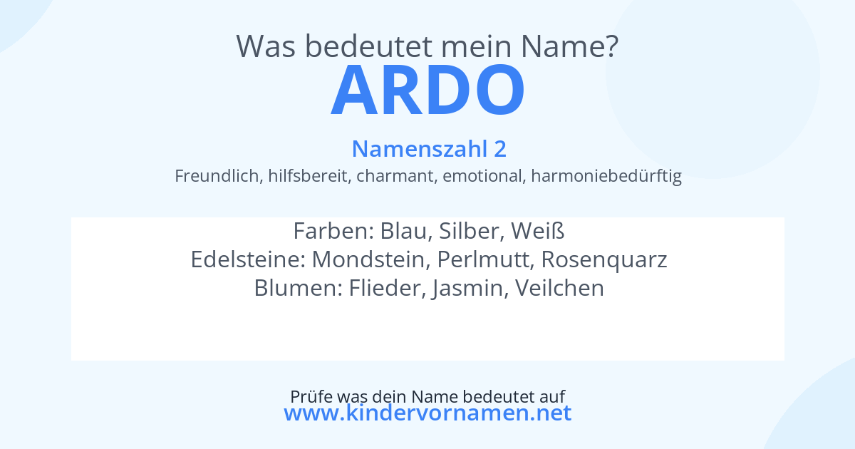 Was bedeutet der Name Ardo?